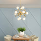 Post-Modern Starburst Metal Hanging Chandelier Light Glass Shade Ceiling Chandelier in Gold for Living Room Clearhalo 'Ceiling Lights' 'Chandeliers' Lighting' 2629772