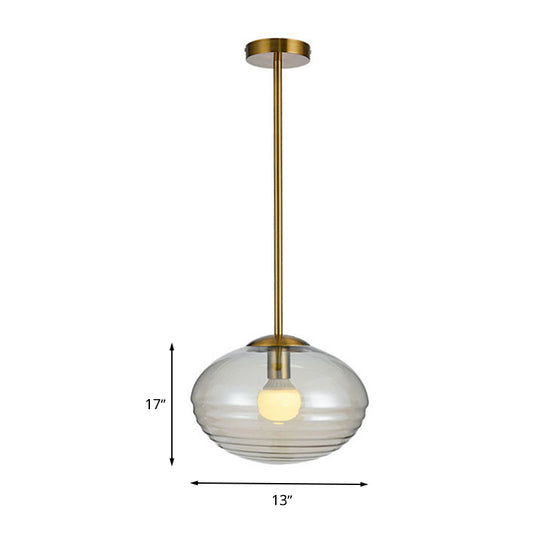 Clear Prism Glass Oval Hanging Ceiling Light Postmodern 1 Head Gold Hanging Lamp Clearhalo 'Ceiling Lights' 'Chandeliers' 'Glass shade' 'Glass' 'Modern Pendants' 'Modern' 'Pendant Lights' 'Pendants' Lighting' 262978