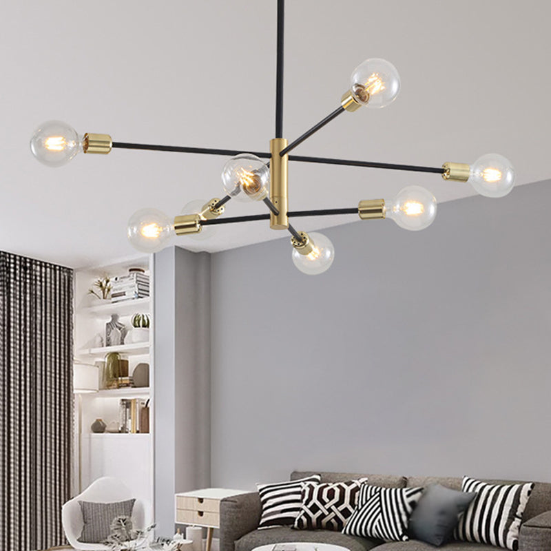Black Molecular Chandelier Lighting Modern Sphere Glass Hanging Pendant Light for Living Room Clearhalo 'Ceiling Lights' 'Chandeliers' Lighting' options 2629791