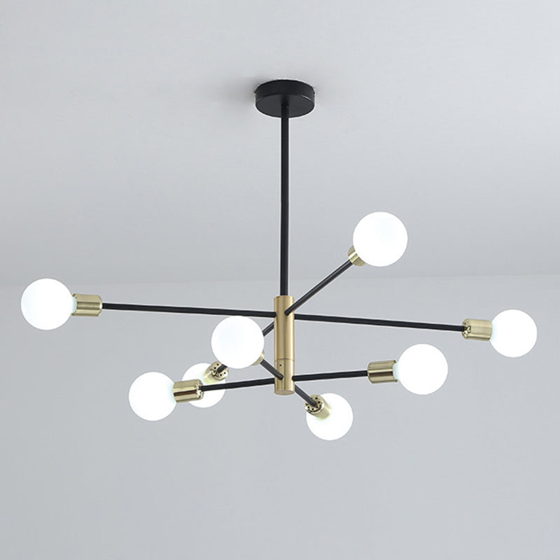 Black Molecular Chandelier Lighting Modern Sphere Glass Hanging Pendant Light for Living Room Clearhalo 'Ceiling Lights' 'Chandeliers' Lighting' options 2629796