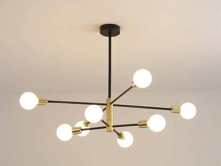 Black Molecular Chandelier Lighting Modern Sphere Glass Hanging Pendant Light for Living Room Clearhalo 'Ceiling Lights' 'Chandeliers' Lighting' options 2629797