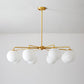 Post-Modern Minimalist Chandelier Light Fixture Spherical White Glass Ceiling Chandelier for Living Room Clearhalo 'Ceiling Lights' 'Chandeliers' Lighting' options 2629812