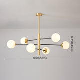 Post-Modern Hanging Chandelier Light Satin Opal Glass Ceiling Chandelier in Gold for Living Room Clearhalo 'Ceiling Lights' 'Chandeliers' Lighting' options 2629830