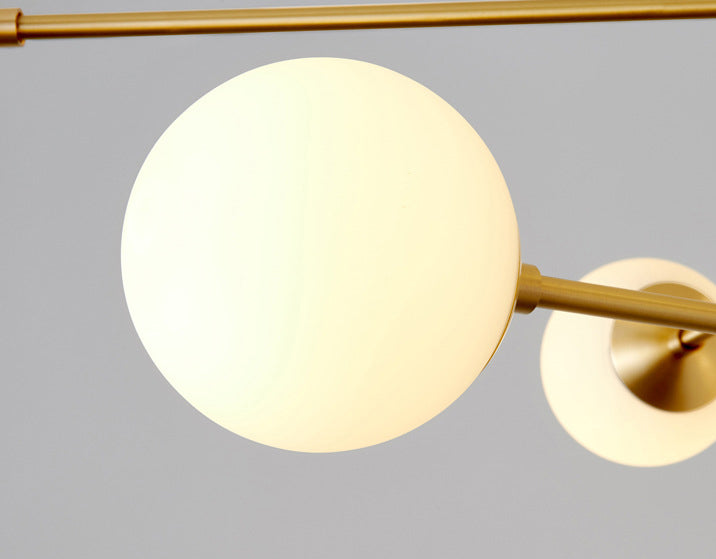 Post-Modern Hanging Chandelier Light Satin Opal Glass Ceiling Chandelier in Gold for Living Room Clearhalo 'Ceiling Lights' 'Chandeliers' Lighting' options 2629836