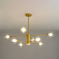 Post-Modern Starburst Hanging Chandelier Light Clear Globe Glass Ceiling Chandelier for Living Room 8 Gold Clearhalo 'Ceiling Lights' 'Chandeliers' Lighting' options 2629851_2dc9fd71-0a8f-49e9-8b07-1ad72f9f19d1