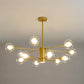 Post-Modern Starburst Hanging Chandelier Light Clear Globe Glass Ceiling Chandelier for Living Room Clearhalo 'Ceiling Lights' 'Chandeliers' Lighting' options 2629853