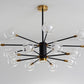 Post-Modern Starburst Hanging Chandelier Light Clear Globe Glass Ceiling Chandelier for Living Room Clearhalo 'Ceiling Lights' 'Chandeliers' Lighting' options 2629862