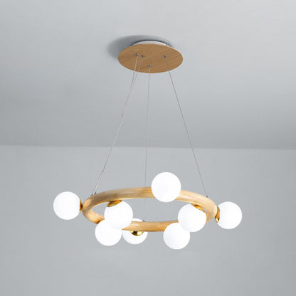 Modern Minimalist Round Chandelier Light Fixture Natural Wood Living Room Ceiling Chandelier 8 Wood Clearhalo 'Ceiling Lights' 'Chandeliers' Lighting' options 2629869_08724ee5-6092-4f4c-b30a-c82dc33dd1d8
