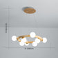 Modern Minimalist Round Chandelier Light Fixture Natural Wood Living Room Ceiling Chandelier Clearhalo 'Ceiling Lights' 'Chandeliers' Lighting' options 2629876