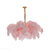 Ostrich Feather Ceiling Chandelier Modern Nordic Creative 5 Light Hanging Ceiling Light for Bedroom Pink Clearhalo 'Ceiling Lights' 'Chandeliers' Lighting' options 2629891_950b5022-bab5-4df1-b61f-87a97c5f652f