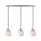 3 Lights Tapered Glass Pendant Industrial Multiple Hanging Lights with Hanging Cord for Bar Rose Gold Linear Clearhalo 'Ceiling Lights' 'Pendant Lights' 'Pendants' Lighting' 2629913_337377bf-4173-47ce-b0ba-3ff93f69776a