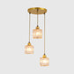 3 Lights Cylinder Multi Hanging Light Fixture Industrial Ribbed Glass Ceiling Light with Hanging Cord for Restaurant Clearhalo 'Ceiling Lights' 'Pendant Lights' 'Pendants' Lighting' 2629936
