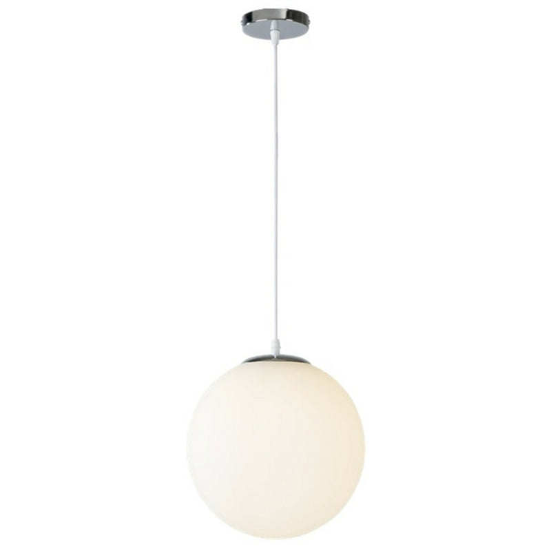 1 Light Ball Hanging Light Fixtures Modern Simple White Glass Ceiling Pendant for Clothing Store White Clearhalo 'Ceiling Lights' 'Pendant Lights' 'Pendants' Lighting' 2630000_7ab8f611-d269-4971-b546-a2dd6979592f