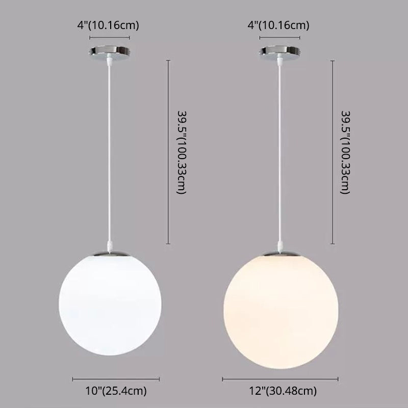 1 Light Ball Hanging Light Fixtures Modern Simple White Glass Ceiling Pendant for Clothing Store Clearhalo 'Ceiling Lights' 'Pendant Lights' 'Pendants' Lighting' 2630001