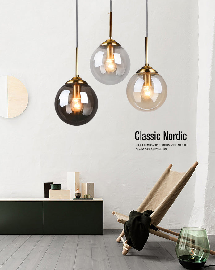 3 Lights Globe Hanging Ceiling Lights Minimalist Glass Multi Light Pendant for Restaurant Clearhalo 'Ceiling Lights' 'Pendant Lights' 'Pendants' Lighting' 2630021
