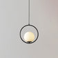 1 Light Hanging Light Fixtures Mid-Century Modern White Glass Hanging Pendant Lights for Bedroom Clearhalo 'Ceiling Lights' 'Pendant Lights' 'Pendants' Lighting' options 2630082