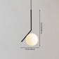 1 Light Hanging Light Fixtures Mid-Century Modern White Glass Hanging Pendant Lights for Bedroom Clearhalo 'Ceiling Lights' 'Pendant Lights' 'Pendants' Lighting' options 2630089
