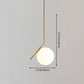 1 Light Hanging Light Fixtures Mid-Century Modern White Glass Hanging Pendant Lights for Bedroom Clearhalo 'Ceiling Lights' 'Pendant Lights' 'Pendants' Lighting' options 2630090
