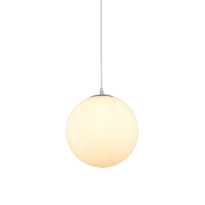 1 Light Round Ceiling Light Modern Simple White Glass Ceiling Fixture for Restaurant White 6" Clearhalo 'Ceiling Lights' 'Pendant Lights' 'Pendants' Lighting' 2630099