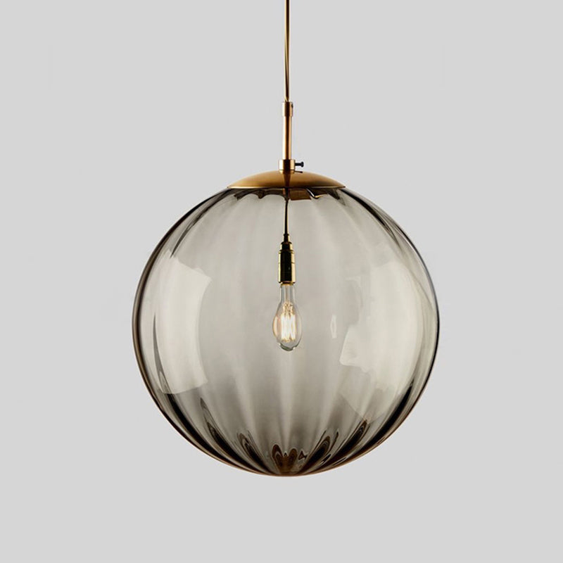 1 Light Round Hanging Ceiling Lights Post-Modern Water Glass Hanging Light Fixtures for Restaurant Clearhalo 'Ceiling Lights' 'Pendant Lights' 'Pendants' Lighting' 2630168