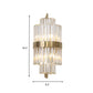 Cylinder Wall Light Sconce Postmodern Crystal Block 2 Lights Corridor Sconce Light in Gold Clearhalo 'Modern wall lights' 'Modern' 'Wall Lamps & Sconces' 'Wall Lights' Lighting' 263067
