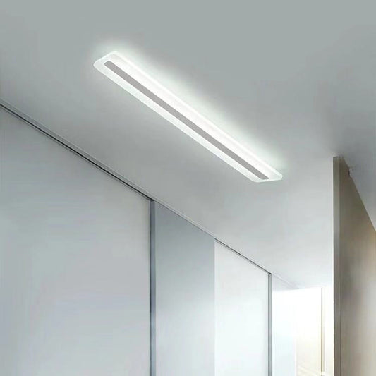 Acrylic Linear Flush Mount Ceiling Light Fixture Minimalist LED White Ceiling Mounted Light Clearhalo 'Ceiling Lights' 'Close To Ceiling Lights' 'Lighting' 2630929