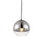 Globe Pendant Light Fixture Vintage Silver and Clear Glass 1 Head Bedroom Hanging Lamp, 6"/8"/10" Wide Clearhalo 'Ceiling Lights' 'Glass shade' 'Glass' 'Modern Pendants' 'Modern' 'Pendant Lights' 'Pendants' Lighting' 263114