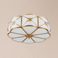 Glass Brass Close To Ceiling Light Clover Traditional Flush Mount Ceiling Light Fixture Clearhalo 'Ceiling Lights' 'Close To Ceiling Lights' 'Lighting' 2631142