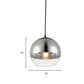 Globe Pendant Light Fixture Vintage Silver and Clear Glass 1 Head Bedroom Hanging Lamp, 6"/8"/10" Wide Clearhalo 'Ceiling Lights' 'Glass shade' 'Glass' 'Modern Pendants' 'Modern' 'Pendant Lights' 'Pendants' Lighting' 263117