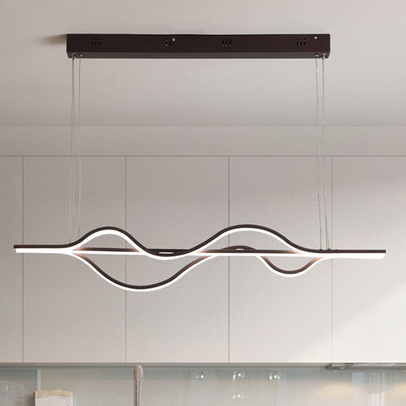 Brown Lines Island Lighting Fixture Contemporary LED Acrylic Hanging Ceiling Light Clearhalo 'Ceiling Lights' 'Island Lights' 'Lighting' 2631189