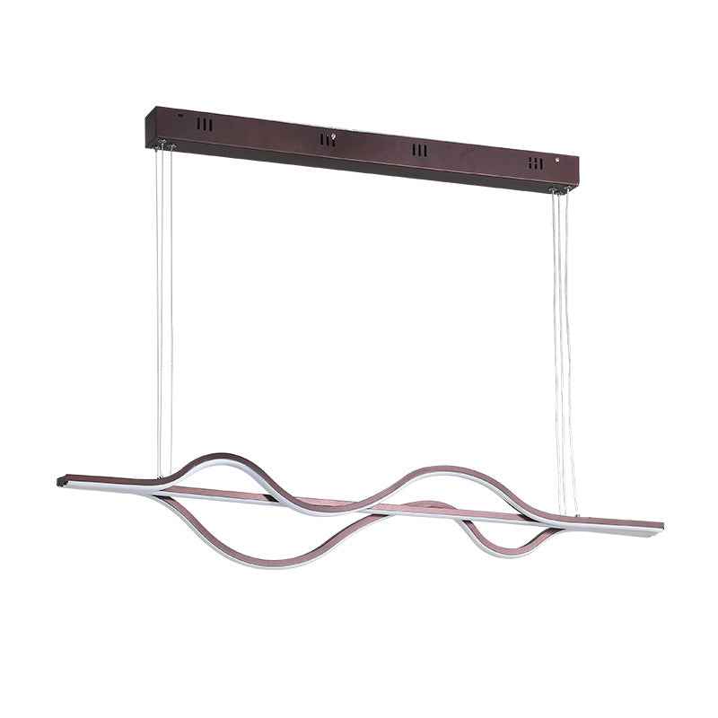 Brown Lines Island Lighting Fixture Contemporary LED Acrylic Hanging Ceiling Light Coffee Clearhalo 'Ceiling Lights' 'Island Lights' 'Lighting' 2631190