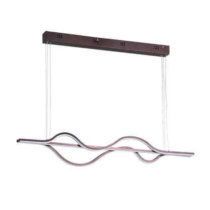 Brown Lines Island Lighting Fixture Contemporary LED Acrylic Hanging Ceiling Light Coffee Clearhalo 'Ceiling Lights' 'Island Lights' 'Lighting' 2631190