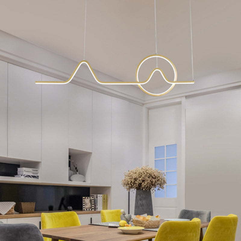 Metal Lines Island Lighting Fixture Contemporary Style LED Island Ceiling Light for Dinning Room Clearhalo 'Ceiling Lights' 'Island Lights' 'Lighting' 2631213