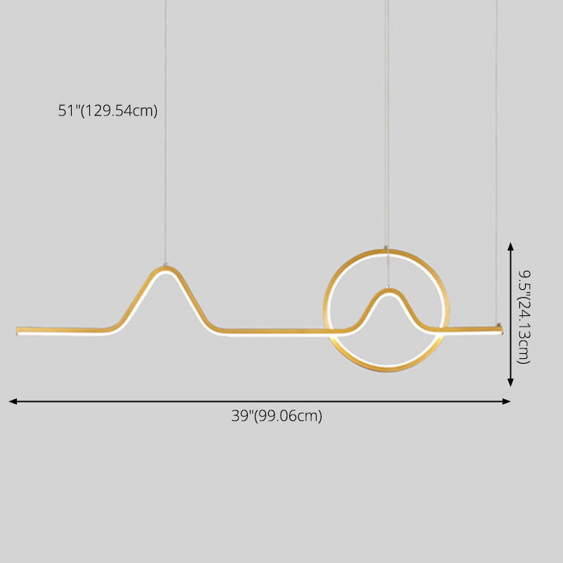 Metal Lines Island Lighting Fixture Contemporary Style LED Island Ceiling Light for Dinning Room Clearhalo 'Ceiling Lights' 'Island Lights' 'Lighting' 2631217