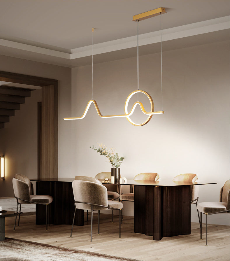 Metal Lines Island Lighting Fixture Contemporary Style LED Island Ceiling Light for Dinning Room Clearhalo 'Ceiling Lights' 'Island Lights' 'Lighting' 2631220