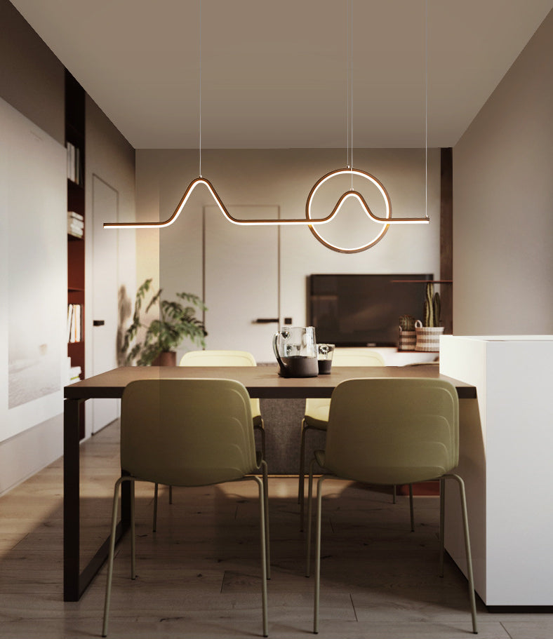 Metal Lines Island Lighting Fixture Contemporary Style LED Island Ceiling Light for Dinning Room Clearhalo 'Ceiling Lights' 'Island Lights' 'Lighting' 2631221