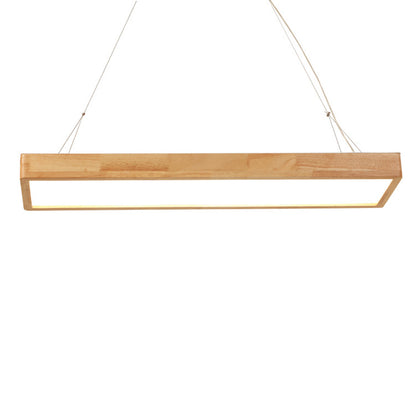 Wood Rectangle Island Lighting Fixture Modern Style LED Wooden Hanging Ceiling Light Wood Clearhalo 'Ceiling Lights' 'Island Lights' 'Lighting' 2631238