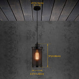 Black Cylindrical Iron Cage Hanging Light Retro Industrial Style Single Bulb Pendant Fixture Clearhalo 'Ceiling Lights' 'Pendant Lights' 'Pendants' Lighting' 2631288