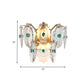 Gear Clear Crystal Wall Mounted Light Postmodern 2 Lights Sconce Light with Green/Gold Gem Clearhalo 'Modern wall lights' 'Modern' 'Wall Lamps & Sconces' 'Wall Lights' Lighting' 263193
