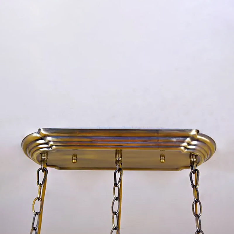 Handmade Pool Table Pendant Lighting 3 Lights Shell Tiffany Stylish Chandelier Lamp in Beige for Living Room Clearhalo 'Ceiling Lights' 'Chandeliers' 'Island Lights' 'Tiffany close to ceiling' 'Tiffany' Lighting' 263232