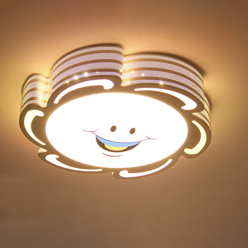 White Sun Flush Mount Fixture Cartoon Stylish LED Acrylic Flushmount Light in Warm/White/3 Color Light White Clearhalo 'Ceiling Lights' 'Close To Ceiling Lights' 'Close to ceiling' 'Flush mount' Lighting' 263444