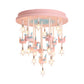 Resin Horse/Bird/Crane Ceiling Light Fixture Kids 13/16 Lights Blue/Pink Flush Mount Lighting with Clear Glass Shade Clearhalo 'Ceiling Lights' 'Close To Ceiling Lights' 'Close to ceiling' 'Flush mount' Lighting' 263571