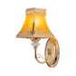 Single Bulb Bell Wall Sconce Colonial Gold Beveled Glass Wall Light with Arched Arm for Indoor Clearhalo 'Wall Lamps & Sconces' 'Wall Lights' Lighting' 263613