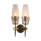 Clear Glass Brass Wall Sconce Cone 1/2-Light Colonialism Wall Light for Living Room Clearhalo 'Wall Lamps & Sconces' 'Wall Lights' Lighting' 263693