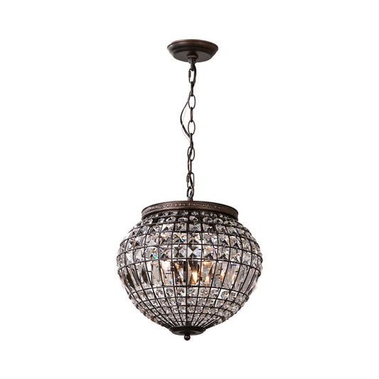 Disco Ball Pendulum Light Contemporary Crystal Shade 2-Light Black Bedroom Chandelier Pendant Clearhalo 'Ceiling Lights' 'Chandeliers' 'Industrial Chandeliers' 'Industrial' 'Middle Century Chandeliers' 'Tiffany' Lighting' 263781