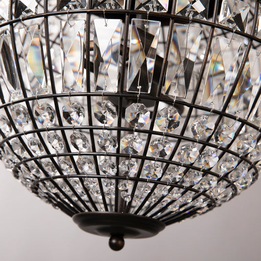 Disco Ball Pendulum Light Contemporary Crystal Shade 2-Light Black Bedroom Chandelier Pendant Clearhalo 'Ceiling Lights' 'Chandeliers' 'Industrial Chandeliers' 'Industrial' 'Middle Century Chandeliers' 'Tiffany' Lighting' 263783