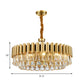 Modernist 4-Tier Round Crystal Chandelier Lamp 8/12-Light Golden Pendant Lighting Fixture Clearhalo 'Ceiling Lights' 'Chandeliers' 'Modern Chandeliers' 'Modern' Lighting' 263890