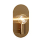 1 Light Bare Bulb Wall Sconce Minimalist Gold Finish Metallic Wall Lamp with Oval Backplate Clearhalo 'Wall Lamps & Sconces' 'Wall Lights' Lighting' 263895