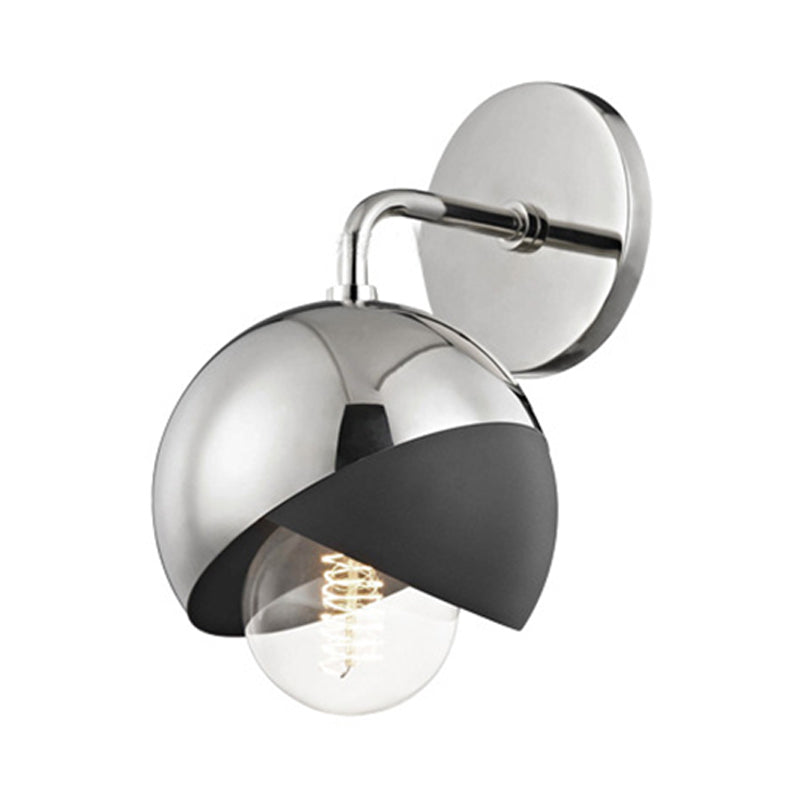 Chrome/Gold/Rose Gold Globe Open Bottom Wall Lamp Modernist Metal 1 Light Wall Mounted Lighting Clearhalo 'Wall Lamps & Sconces' 'Wall Lights' Lighting' 263942