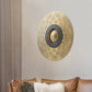 Colonial Round Wall Mounted Lighting LED Metal Flush Mount Wall Sconce in Gold for Bedroom Clearhalo 'Wall Lamps & Sconces' 'Wall Lights' Lighting' 264050